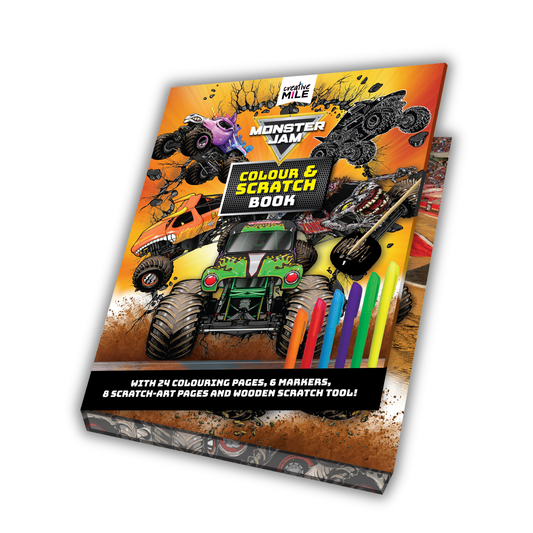 Monster Jam Colour and Scratch Book