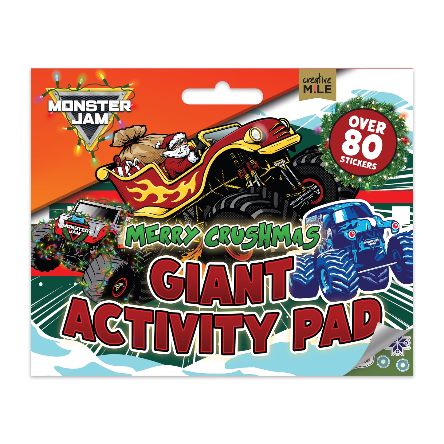 Monster Jam Merry Crushmas Giant Activity Pad