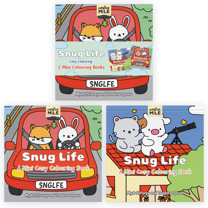 Snug Life 2 Pack Mini Cosy Colouring Books by MyArtStorey and Teodora Oprea