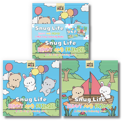 Snug Life Bunny & Friends 2 Pack Mini Colouring Books by MyArtStorey and Teodora Oprea