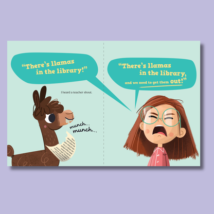 Llamas in the Library by James Hinchon