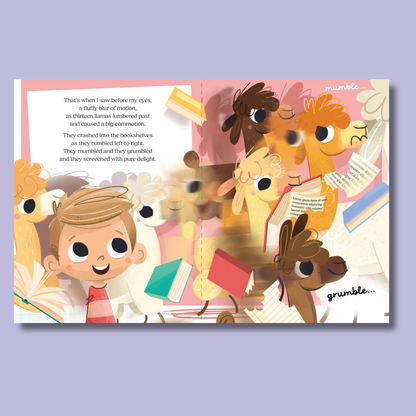 Llamas in the Library by James Hinchon