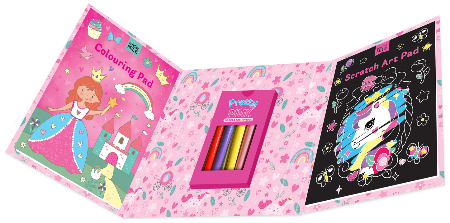 Pretty Pink Colour and Scratch Book