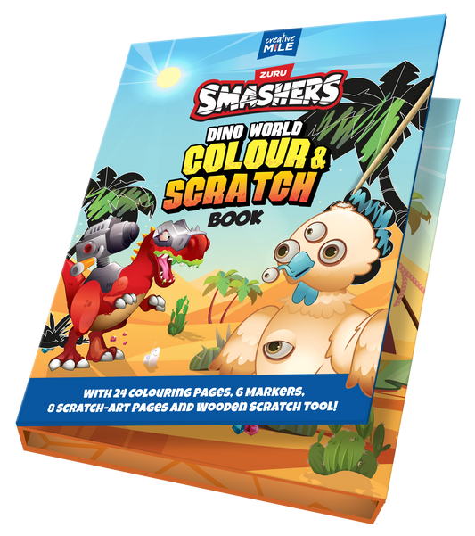 Smashers Dino World Colour and Scratch Book